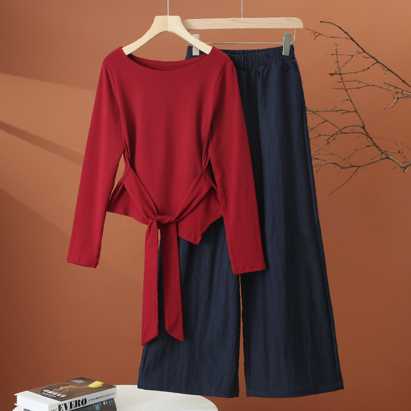 时尚阔腿裤套装女春季2026新款早春搭配一整套休闲洋气减龄两件套