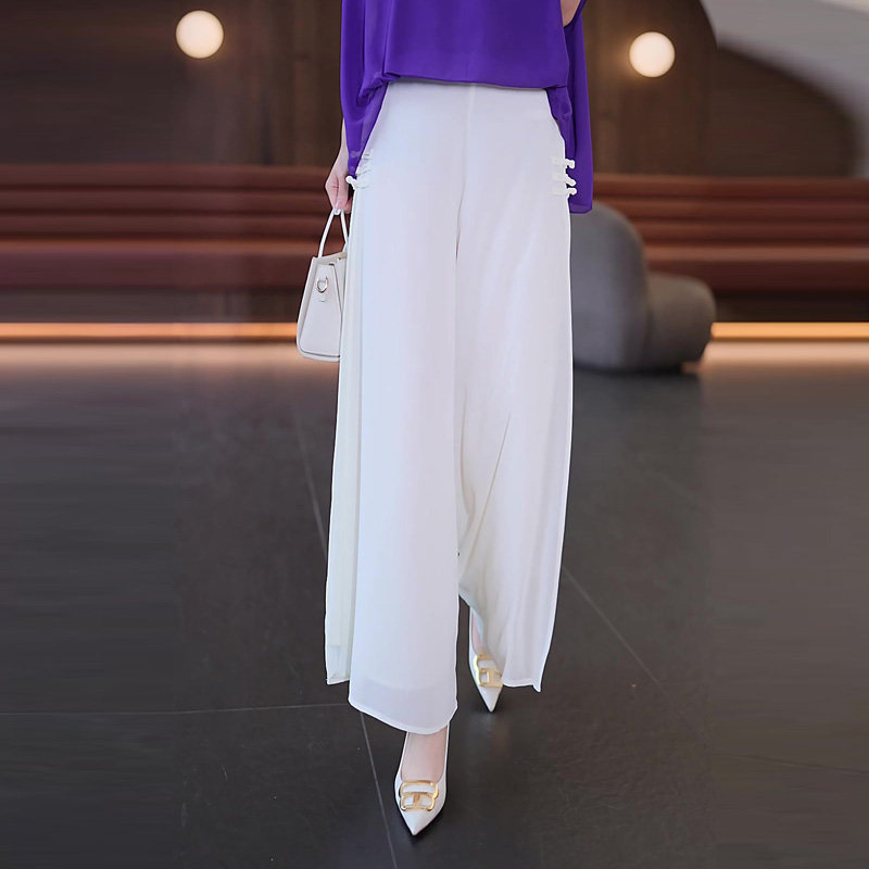 九分雪纺阔腿裤女夏季薄款2026新款夏天垂感今年流行女士爆款裙裤