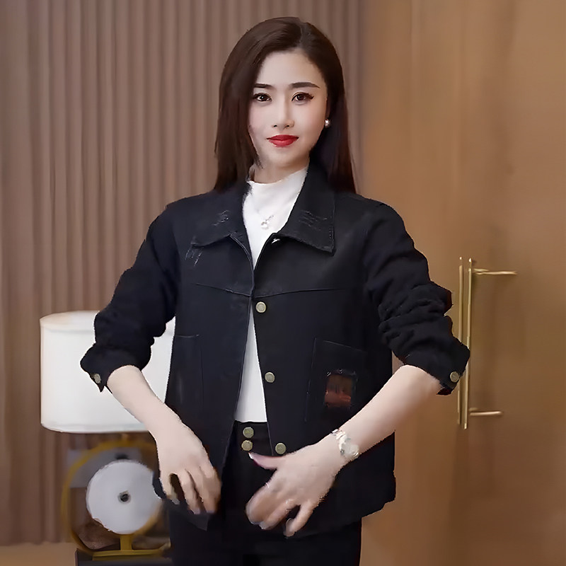 春季黑色牛仔外套女2026新款爆款春款短款上衣小个子休闲百搭外衣