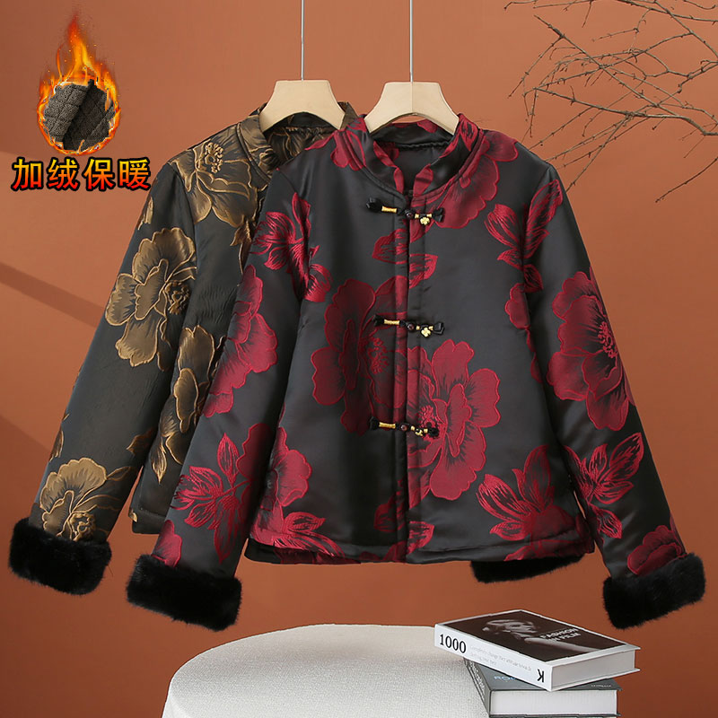 冬季加绒加厚棉服女2025