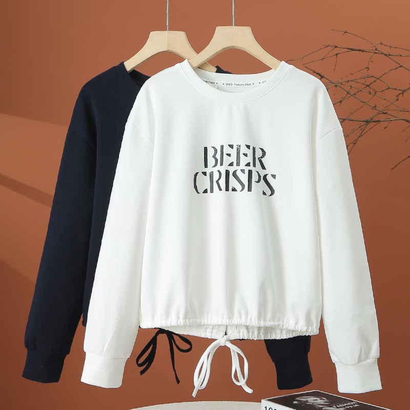 秋季长袖字母t恤女2025新款