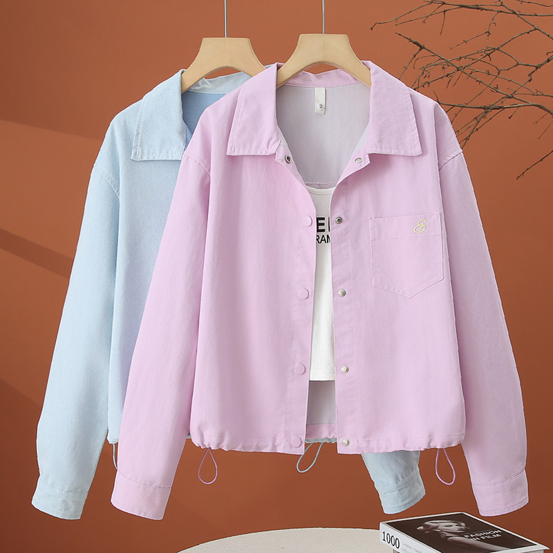 长袖衬衫外套女春季薄款2026新款翻领衬衣小个子时尚洋气短款上衣