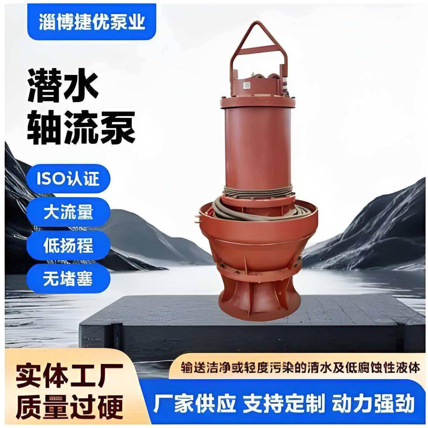 潜水轴流泵厂家大流量低扬程应急排水防汛农用灌溉立式轴流泵