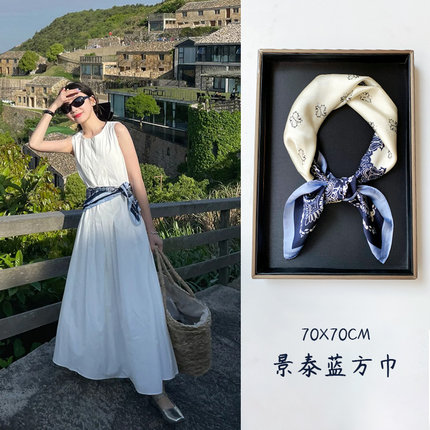 丝巾腰带女搭配衬衫系脖小方巾头巾发带腰间装饰裙子脖饰防晒韩系