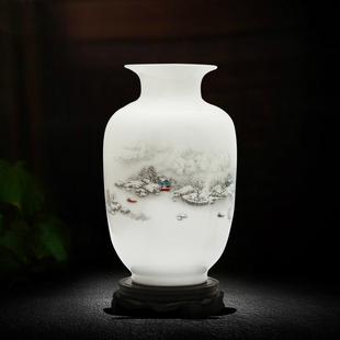 花瓶装 适合插梅花 银柳专用客厅陶瓷冬青中式 摆件电视柜腊梅干花