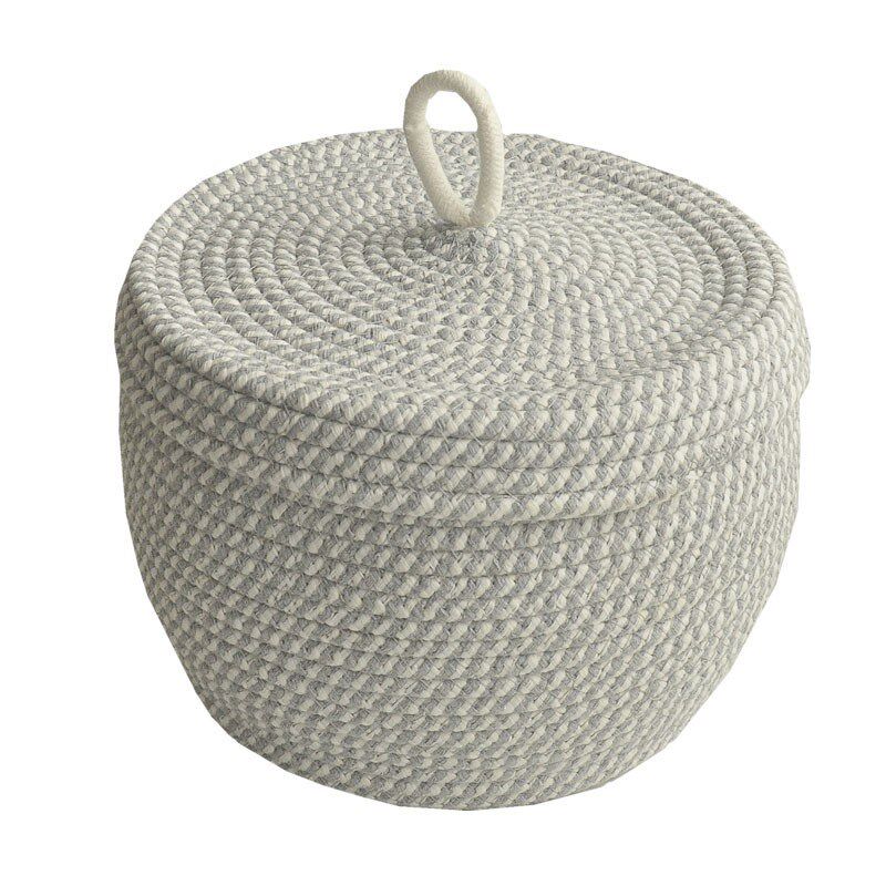 多丰手工 棉绳收纳盒圆形带盖南瓜 收纳筐零食针线筐鸡蛋筐杂物收