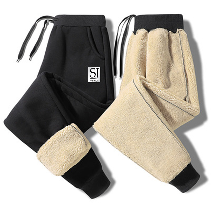 羊羔绒保暖加绒休闲裤男加厚冬季新款长裤防寒耐磨运动带绒卫裤