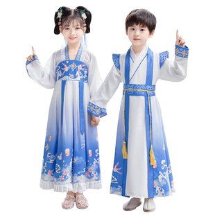 汉服男童春秋款2025新款儿童古装国学服中国风女童秋季唐装演出服