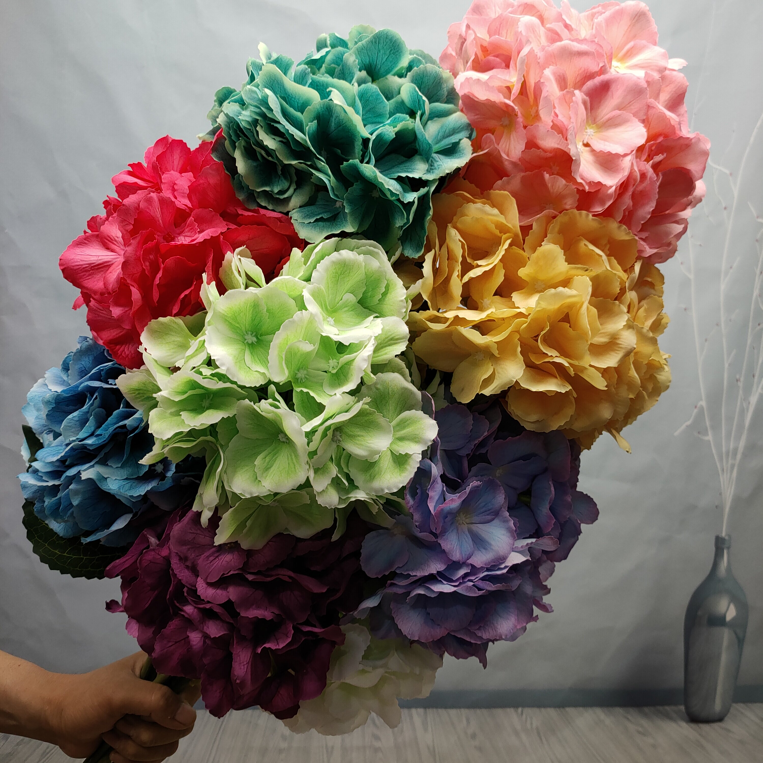 厂家批发3D打印绣球花仿真花特大假花婚礼现场装饰花影楼拍照道具