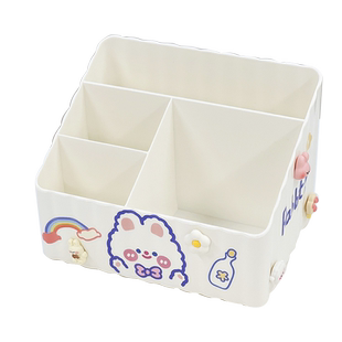 桌面收纳盒笔筒学生书桌可爱简约文具整理多功能化妆品化妆刷盒子