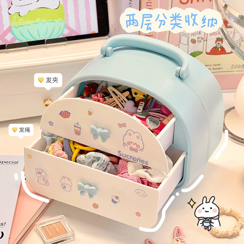 可爱多功能首饰盒发饰收纳盒