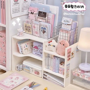 简约多功能桌面增高架工位整理神器书桌收纳架小卡卡册置物架笔筒