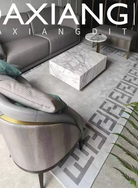 欧美轻奢现代大牌灰色双FF客厅茶几地毯卧室书房衣帽间床边毯满铺