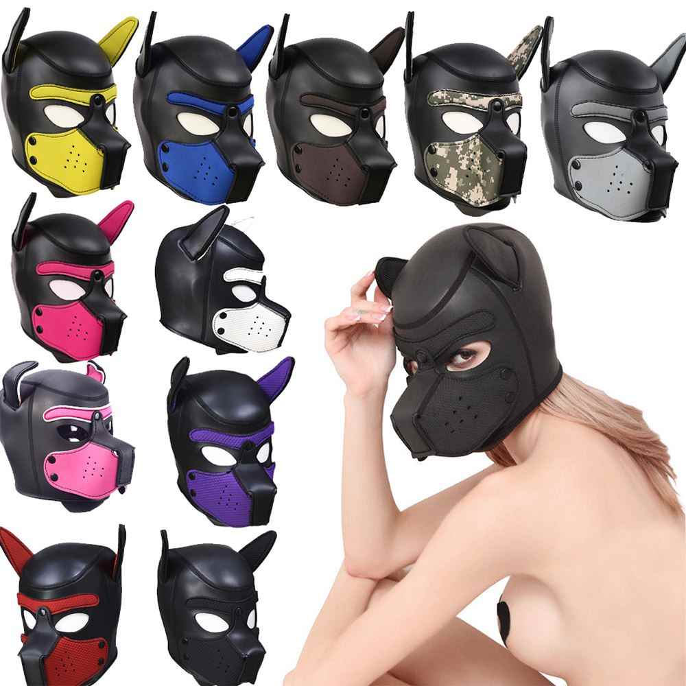 Brand New Fashion Padded Latex Rubber Role Play Dog Mask Par