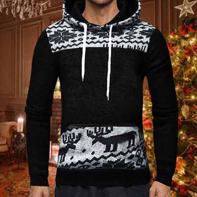Christmas Fashion Men's Sweater Hoodie Autumn Winter Pri