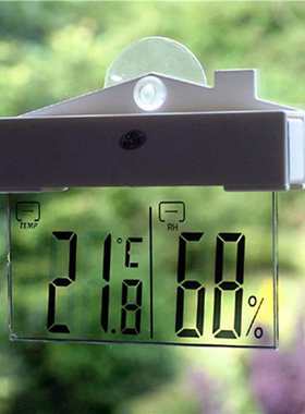 ；Creative Digital Window Thermometer Hydrometer Indoor Outd