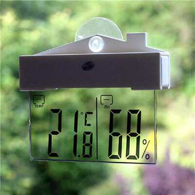 ；Creative Digital Window Thermometer Hydrometer Indoor Outd