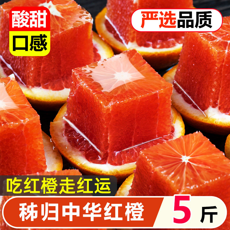 中华红血橙带箱5斤秭归橙子新鲜水果红心甜脐手剥橙孕妇当季整箱