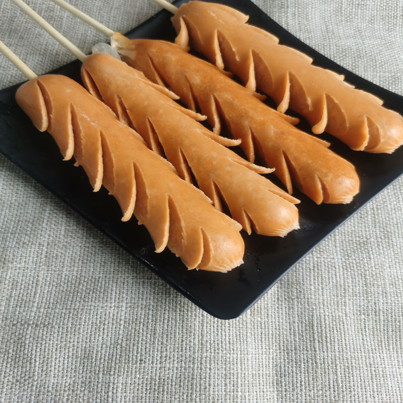 昶烨脆骨麦穗开花肠烧烤油炸小吃热狗串奶茶店商用冷冻1000克15串