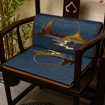 中式刺绣椅子圈椅坐垫