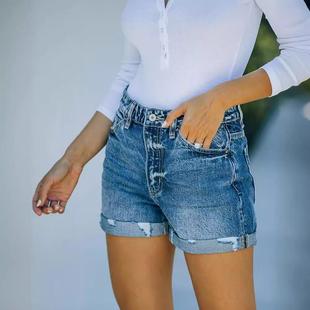 denim shorts for women mid rise ripped shorts stretchy