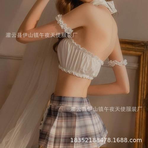 Sexy pajamas uniform cute student outfit campus style maid