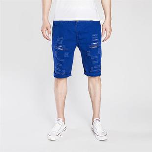 Summer denim shorts for men ripped distressed washed casual