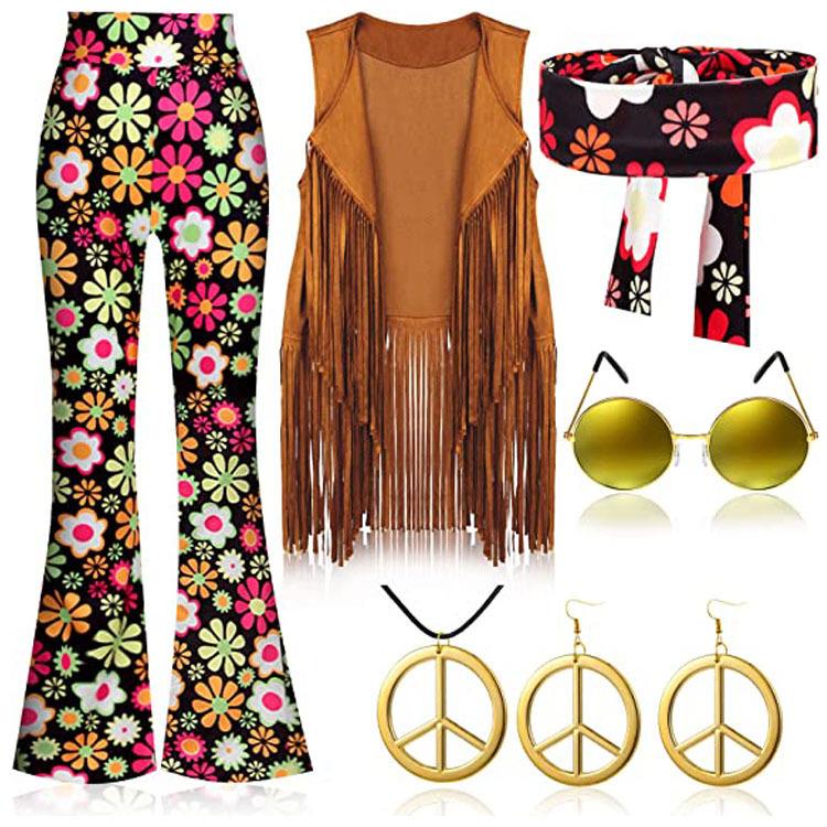 hippie disco s s costume women peace love girls hip indian
