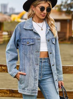 oversized coats denim shacket vintage women autumn outwear