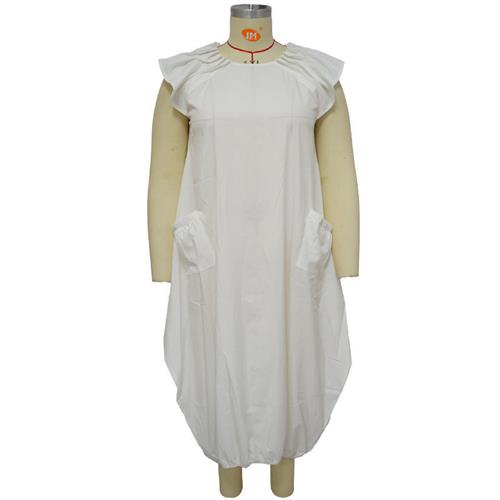 dress loose pocket double color solid womens size plus