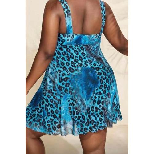 women for swimsuit bikini one-piece print leopard size plus