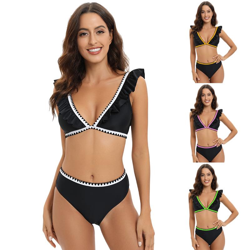 backless matching swimsuit slimming for color gathered