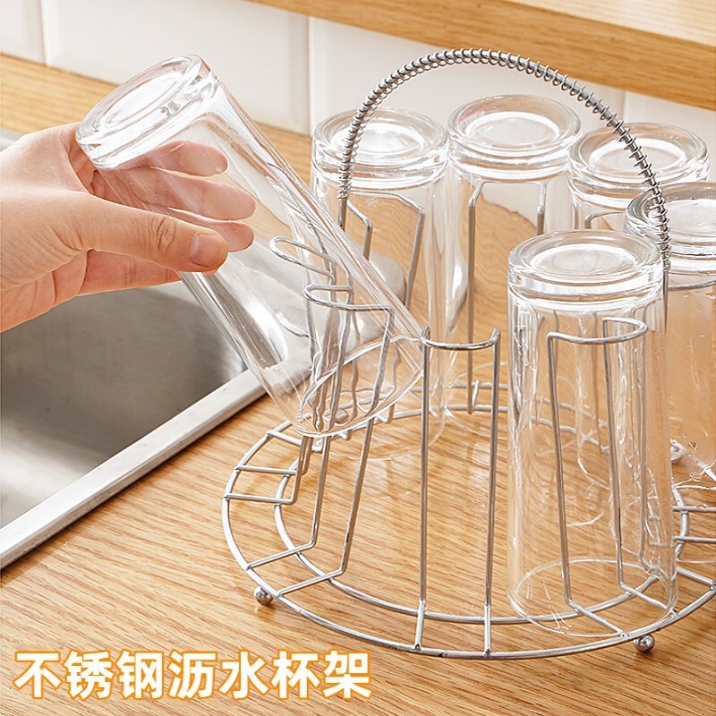 杯架家用茶具倒挂沥水水杯架子防尘茶杯玻璃杯创意收纳置物架挂架