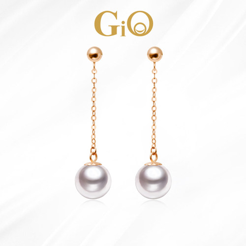 GiO珠宝Akoya耳线优雅气质18K金