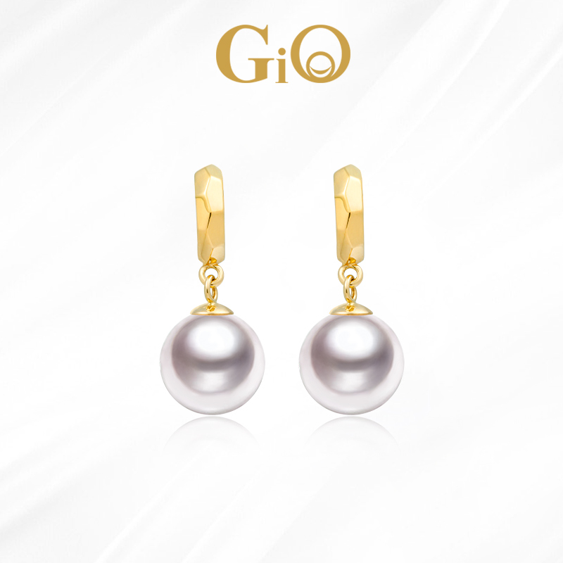 GiO珠宝Akoya珍珠耳钉18K金耳环