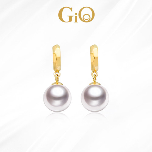 GiO珠宝Akoya珍珠耳钉18K金耳环