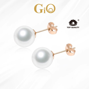 GiO珠宝 极光维纳斯澳白珍珠耳钉18K金海水珍珠耳饰女露思同款