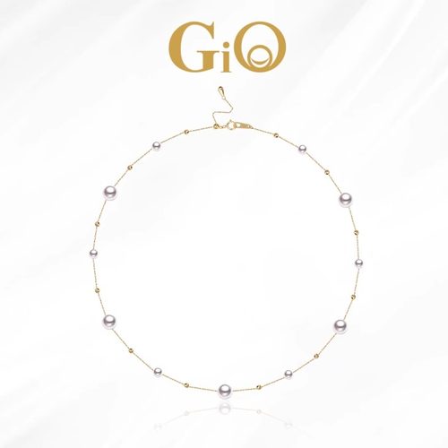 圣诞礼物GiO珠宝18K金Akoya海水珍珠满天星项链女颈链淡水珠手链