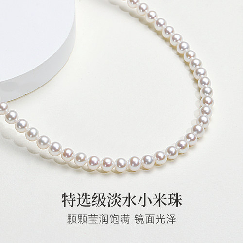 GiO珠宝 淡水珍珠小米珠项链女锁骨链颈链百搭简约叠戴颈链