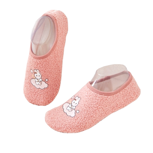 秋冬加绒保暖大人袜套加厚隔凉底早教儿童鞋袜成人男女居家地板袜