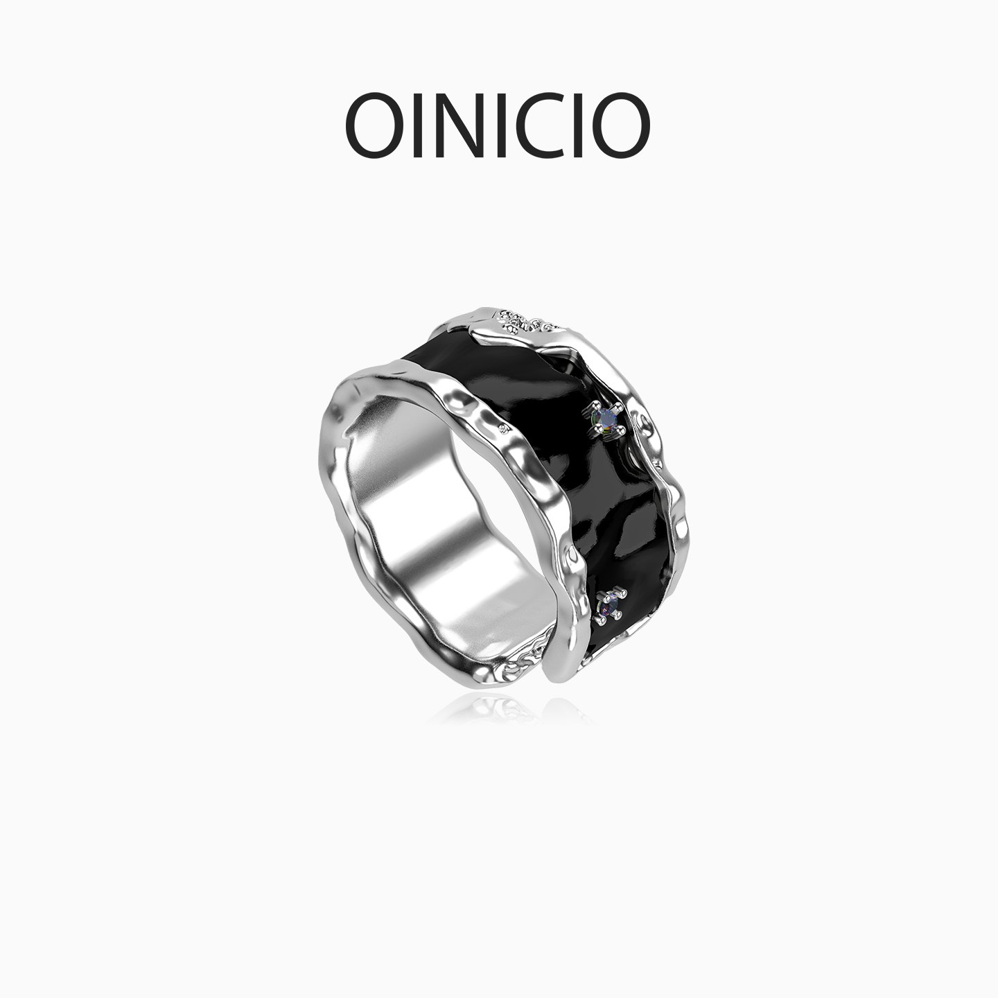 OINICIO黑滴胶戒指生日礼物