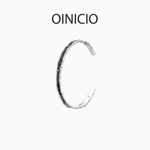 [新年礼物]明星同款OINICIO初印沉积系列黑滴胶宽手镯女情侣手饰