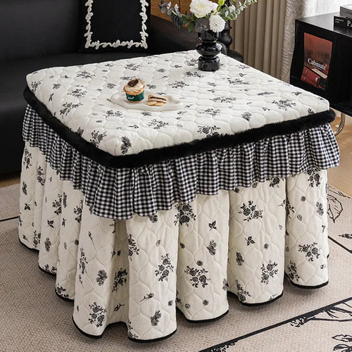 2025新款正方形毛绒烤火桌罩套