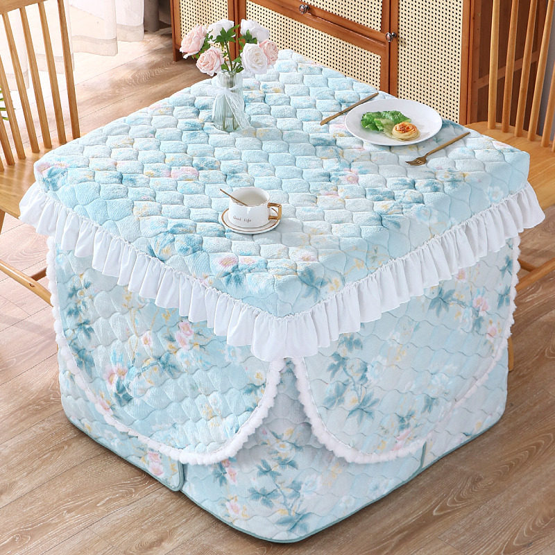 奶油风正方形烤火桌子罩套加绒加厚珊瑚绒麻将桌烤火罩桌布套冬季,居家布艺,烤火罩,淘宝优惠券,粉丝福利购,淘宝优惠卷