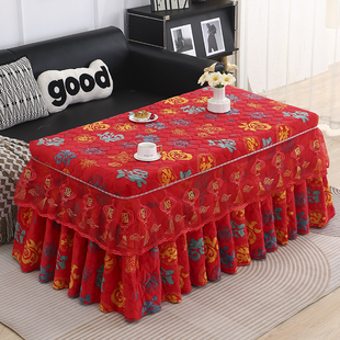 大红茶几烤火桌子罩套家用长方形桌子烤火被子烤火桌布罩冬季加厚