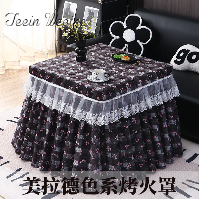 冬季正方形烤火罩加绒加厚