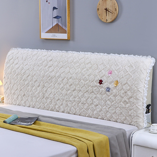 北欧风格 木床头公主风万能通用床靠背罩 全包软包床头罩套网红同款