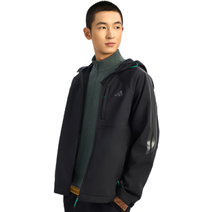 阿迪达斯春季 男子运动休闲连帽夹克外套KR2496