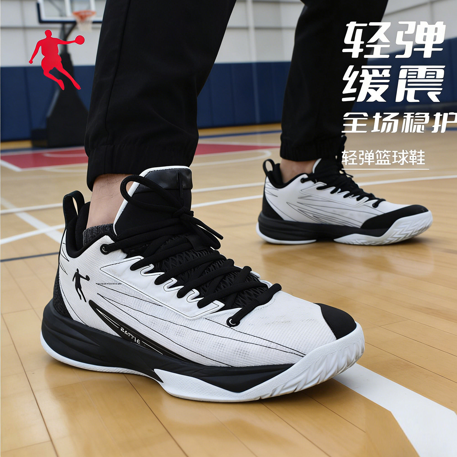 乔丹低帮专业篮球鞋大前锋网面透气白色运动鞋正品男实战耐磨战靴