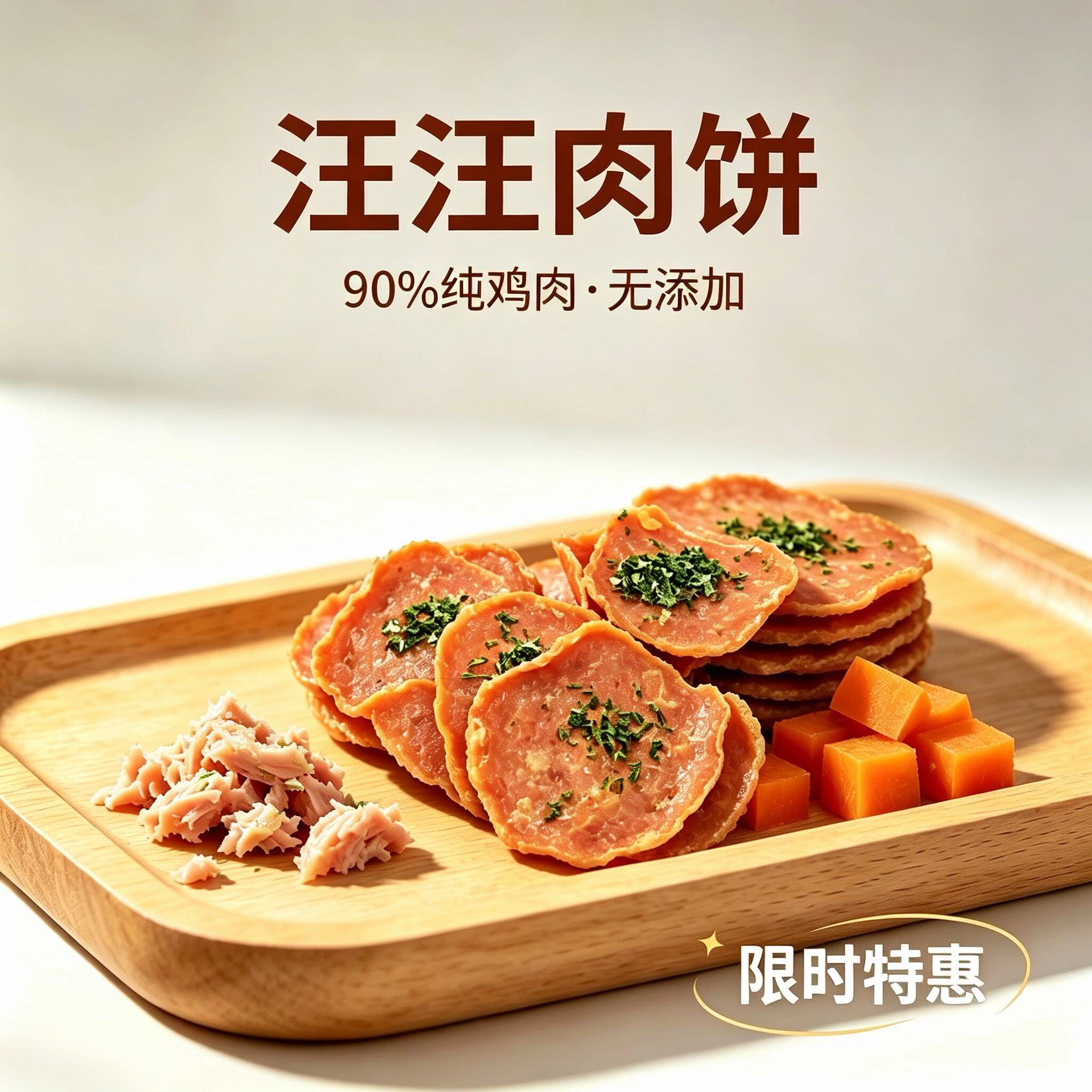宠物自制零食柯小奇鸡肉燕麦饼狗饼干磨牙无添加五谷低敏呵护肠胃